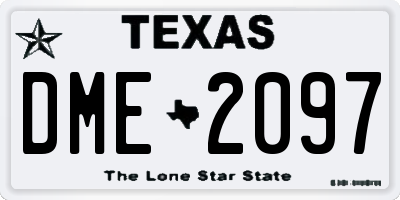 TX license plate DME2097