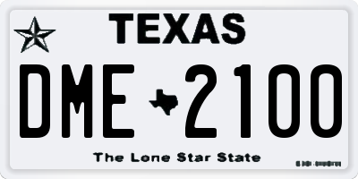 TX license plate DME2100