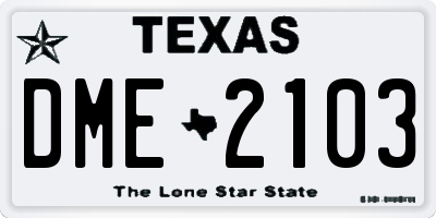 TX license plate DME2103