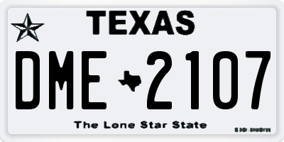 TX license plate DME2107