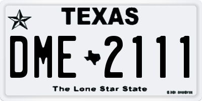 TX license plate DME2111
