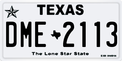 TX license plate DME2113