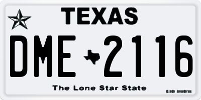 TX license plate DME2116