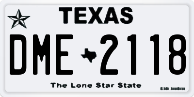 TX license plate DME2118
