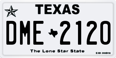 TX license plate DME2120