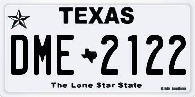 TX license plate DME2122