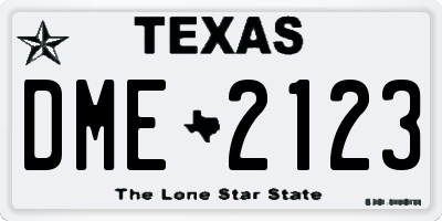TX license plate DME2123