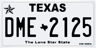 TX license plate DME2125