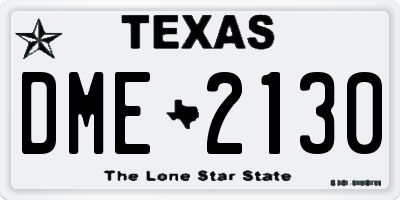 TX license plate DME2130