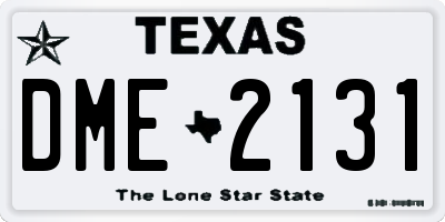 TX license plate DME2131