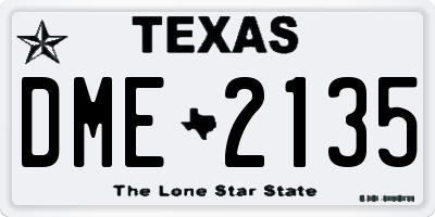 TX license plate DME2135