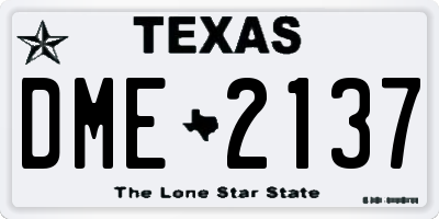 TX license plate DME2137