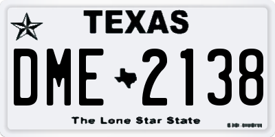 TX license plate DME2138