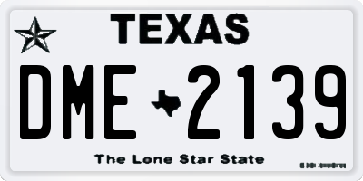 TX license plate DME2139