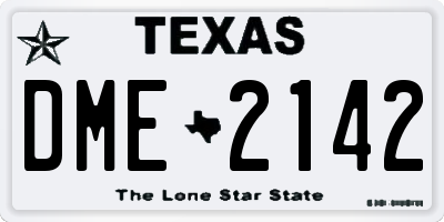 TX license plate DME2142