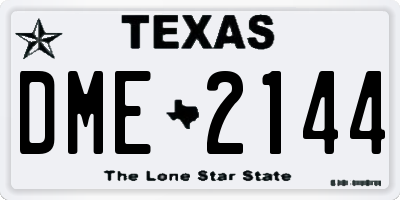 TX license plate DME2144