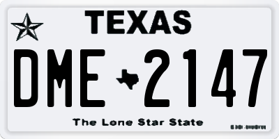 TX license plate DME2147