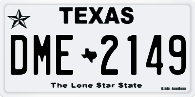 TX license plate DME2149