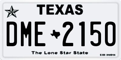 TX license plate DME2150