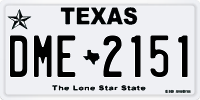 TX license plate DME2151