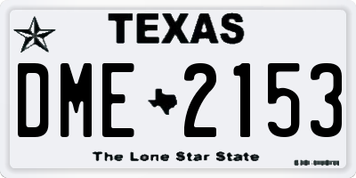 TX license plate DME2153