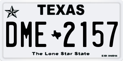 TX license plate DME2157