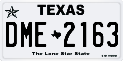 TX license plate DME2163