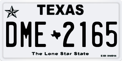 TX license plate DME2165