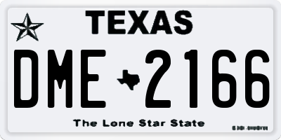 TX license plate DME2166