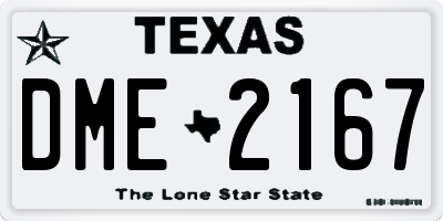 TX license plate DME2167