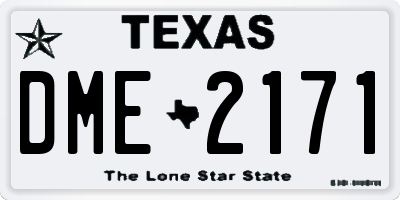 TX license plate DME2171