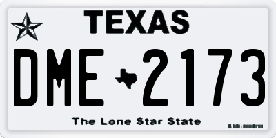TX license plate DME2173