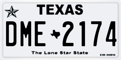 TX license plate DME2174