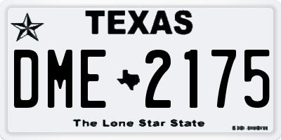 TX license plate DME2175