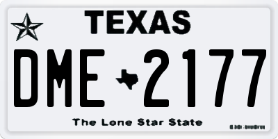 TX license plate DME2177