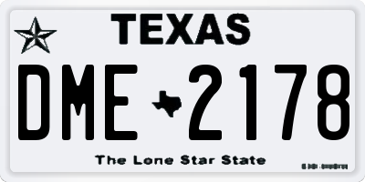 TX license plate DME2178