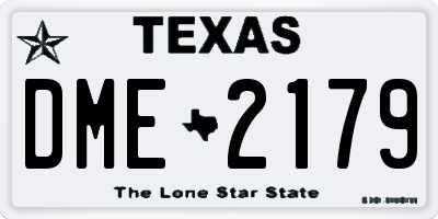 TX license plate DME2179