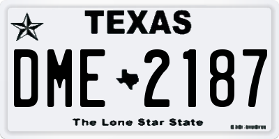 TX license plate DME2187