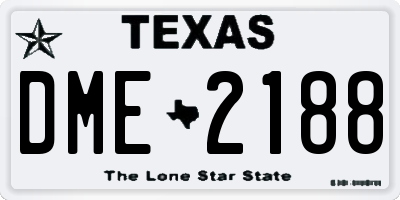 TX license plate DME2188