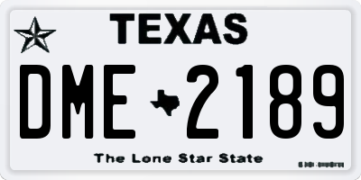 TX license plate DME2189