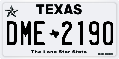 TX license plate DME2190