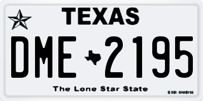 TX license plate DME2195