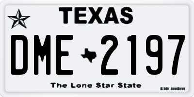TX license plate DME2197