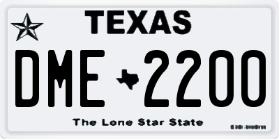 TX license plate DME2200