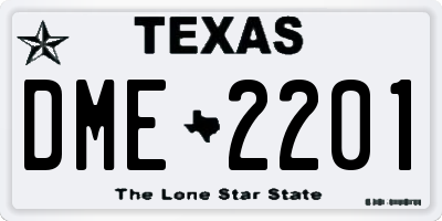 TX license plate DME2201