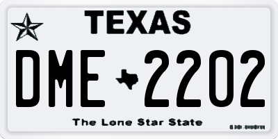 TX license plate DME2202