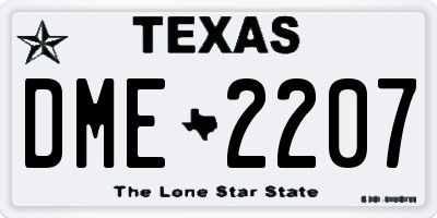 TX license plate DME2207