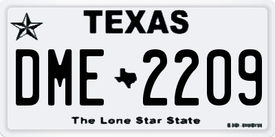 TX license plate DME2209