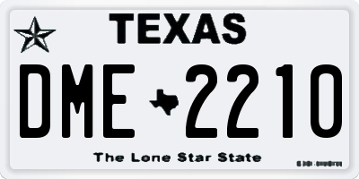 TX license plate DME2210