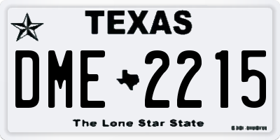 TX license plate DME2215